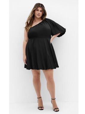 City Chic One-Shoulder Black Plus Size Dress. Sz 16W.